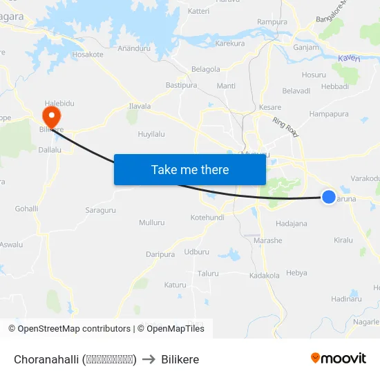 Choranahalli (ಚೋರನಹಳ್ಳಿ) to Bilikere map