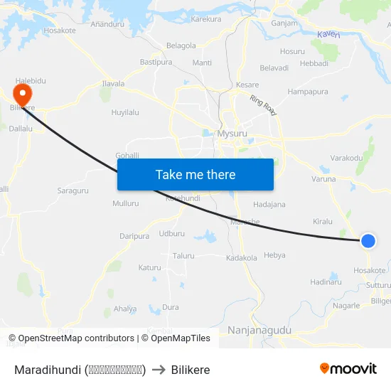 Maradihundi (ಮರಾದಿಹುಂಡಿ) to Bilikere map