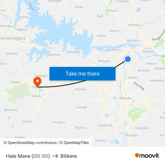 Hale Mane (ಹಳೇ ಮನೆ) to Bilikere map
