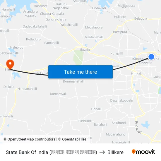 State Bank Of India (ಭಾರತೀಯ ಸ್ಟೇಟ್ ಬ್ಯಾಂಕ್) to Bilikere map