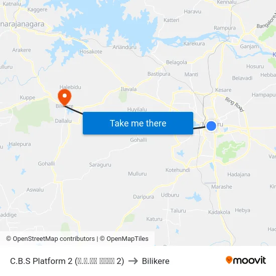 C.B.S Platform 2 (ನ.ಬ.ನಿ ಅಂಕಣ 2) to Bilikere map