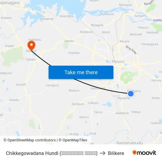Chikkegowadana Hundi (ಚಿಕ್ಕೇಗೌಡನ ಹುಂಡಿ) to Bilikere map