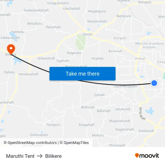 Maruthi Tent to Bilikere map