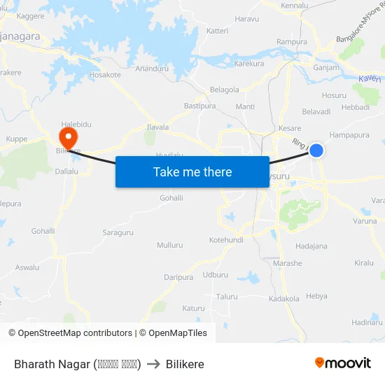Bharath Nagar (ಭರತ್ ನಗರ) to Bilikere map