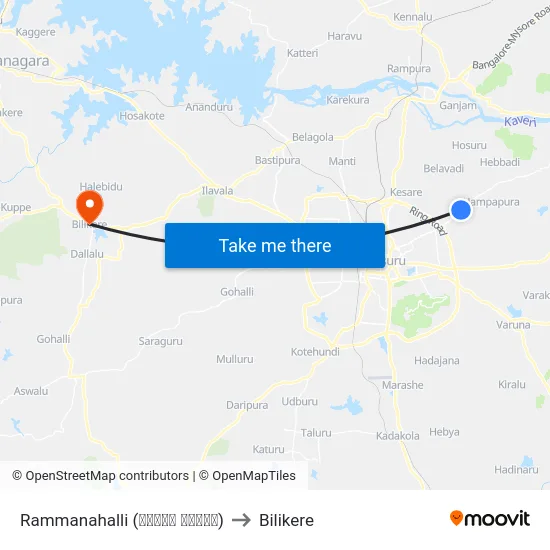 Rammanahalli (ರಮ್ಮನ ಹಳ್ಳಿ) to Bilikere map