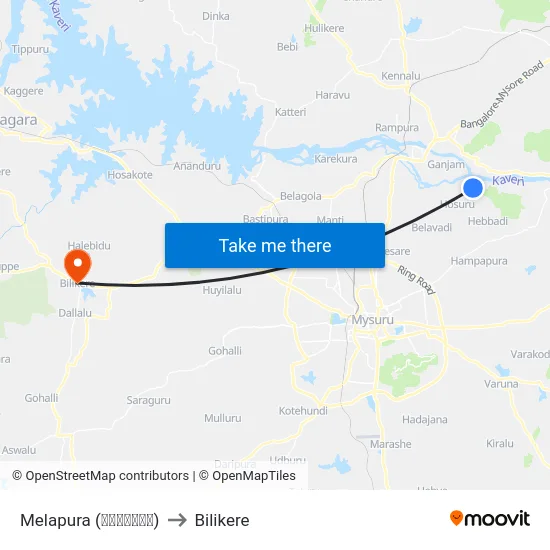 Melapura (ಮೇಲಾಪುರ) to Bilikere map