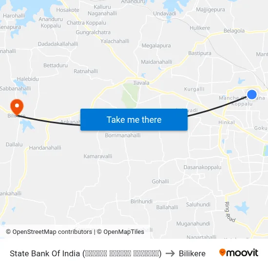 State Bank Of India (ಭಾರತೀಯ ಸ್ಟೇಟ್ ಬ್ಯಾಂಕ್) to Bilikere map