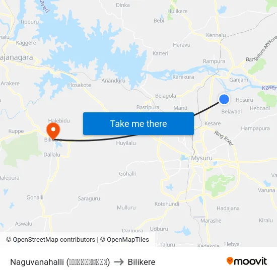 Naguvanahalli (ನಗುವನಹಳ್ಳಿ) to Bilikere map