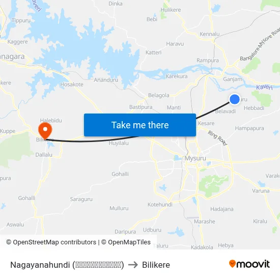 Nagayanahundi (ನಾಗಯ್ಯನಹುಂಡಿ) to Bilikere map