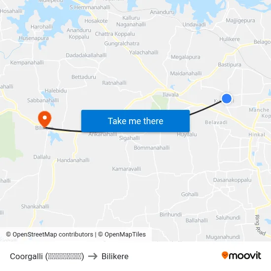Coorgalli (ಕೂರ್ಗಳ್ಳಿ) to Bilikere map