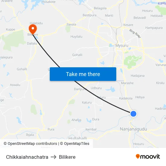 Chikkaiahnachatra to Bilikere map