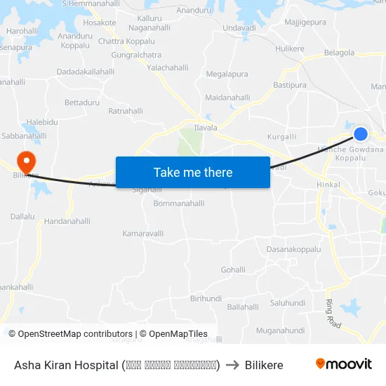 Asha Kiran Hospital (ಆಶಾ ಕಿರಣ್ ಆಸ್ಪತ್ರೆ) to Bilikere map