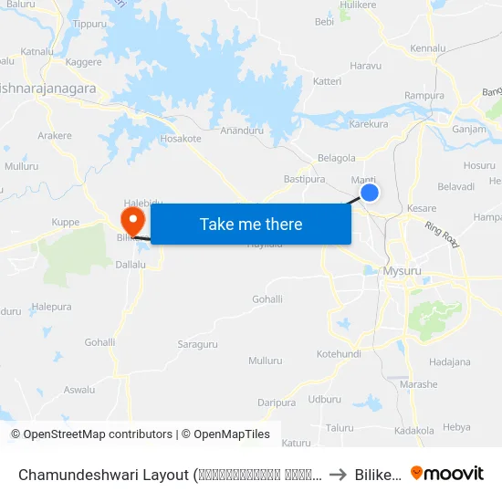 Chamundeshwari Layout (ಚಾಮುಂಡೇಶ್ವರಿ ಬಡಾವಣೆ) to Bilikere map