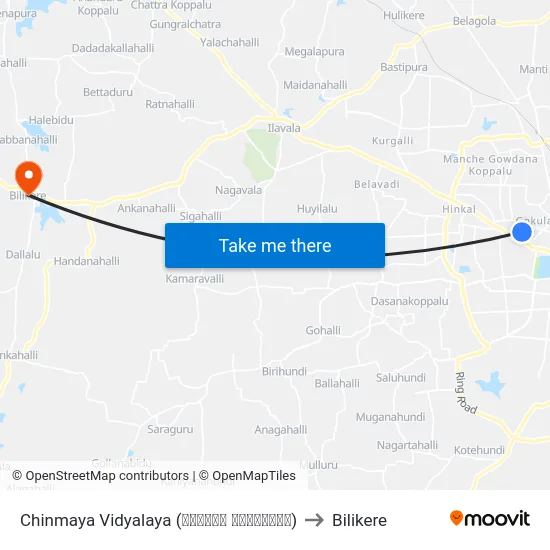 Chinmaya Vidyalaya (ಚಿನ್ಮಯ ವಿದ್ಯಾಲಯ) to Bilikere map