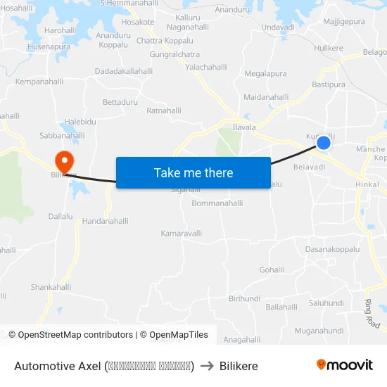 Automotive Axel (ಆಟೋಮೋಟೀವ್ ಆಕ್ಸಲ್) to Bilikere map