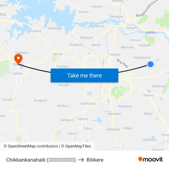 Chikkankanahalli (ಚಿಕ್ಕನಹಳ್ಳಿ) to Bilikere map