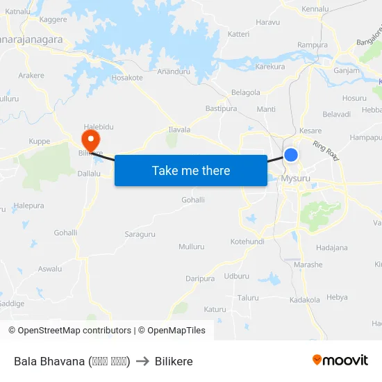 Bala Bhavana (ಬಾಲ ಭವನ) to Bilikere map