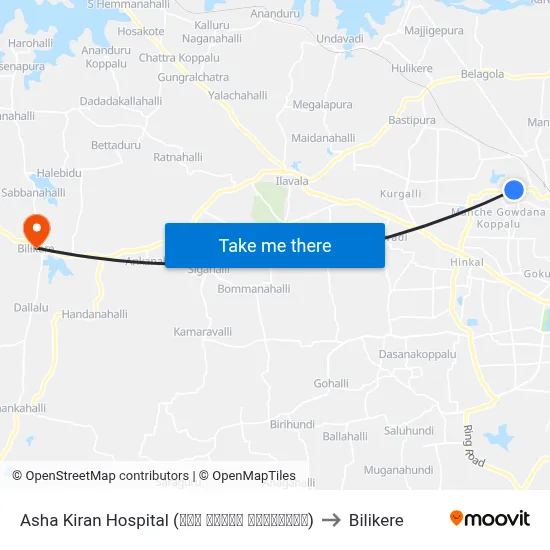 Asha Kiran Hospital (ಆಶಾ ಕಿರಣ್ ಆಸ್ಪತ್ರೆ) to Bilikere map