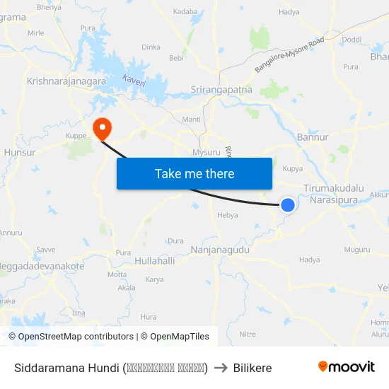 Siddaramana Hundi (ಸಿದ್ದರಾಮನ ಹುಂಡಿ) to Bilikere map