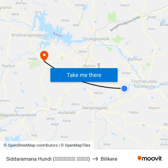 Siddaramana Hundi (ಸಿದ್ದರಾಮನ ಹುಂಡಿ) to Bilikere map