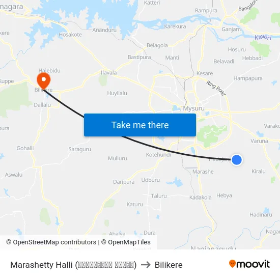 Marashetty Halli (ಮಾರಶೆಟ್ಟಿ ಹಳ್ಳಿ) to Bilikere map