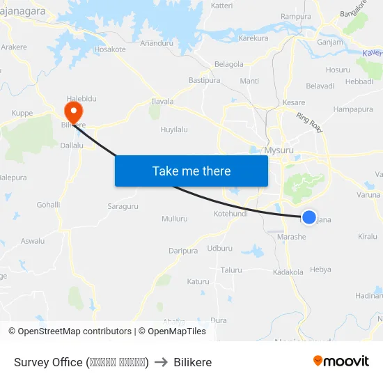 Survey Office (ಸರ್ವೇ ಕಛೇರಿ) to Bilikere map