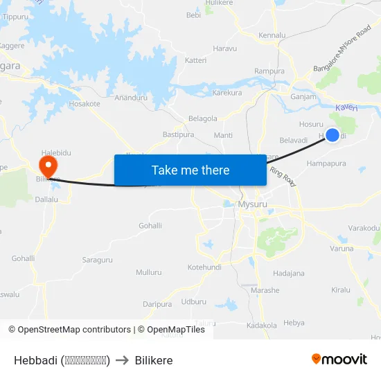 Hebbadi (ಹೆಬ್ಬಾಡಿ) to Bilikere map