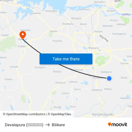 Devalapura (ದೇವಲಾಪುರ) to Bilikere map