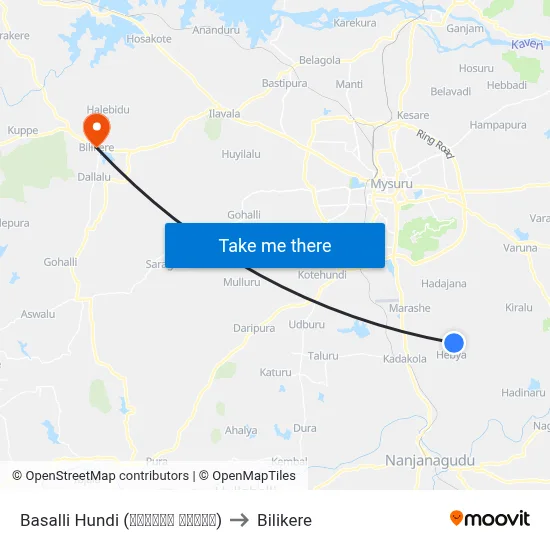 Basalli Hundi (ಬಸಳ್ಳಿ ಹುಂಡಿ) to Bilikere map