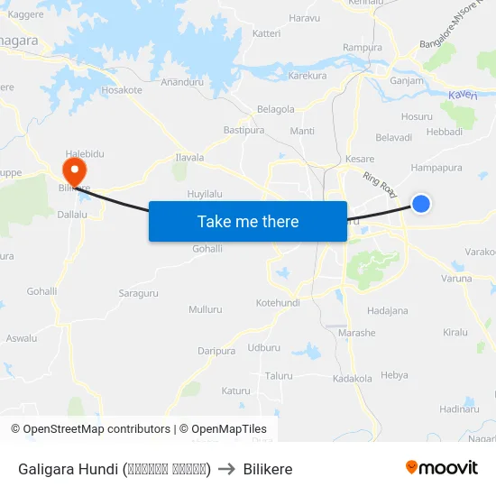 Galigara Hundi (ಗಾಳಿಗರ ಹುಂಡಿ) to Bilikere map