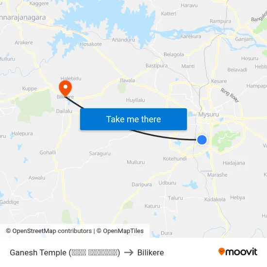 Ganesh Temple (ಗಣೇಶ ದೇವಸ್ಥಾನ) to Bilikere map