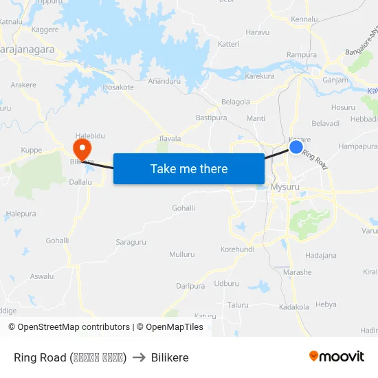 Ring Road (ರಿಂಗ್ ರೋಡ್) to Bilikere map