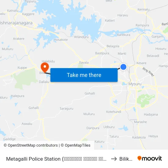 Metagalli Police Station (ಮೆಟಗಳ್ಳಿ ಪೋಲೀಸ್ ಸ್ಟೇಷನ್) to Bilikere map