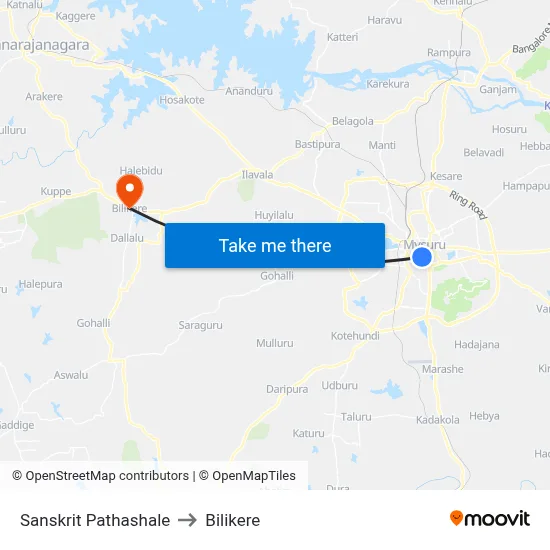 Sanskrit Pathashale to Bilikere map