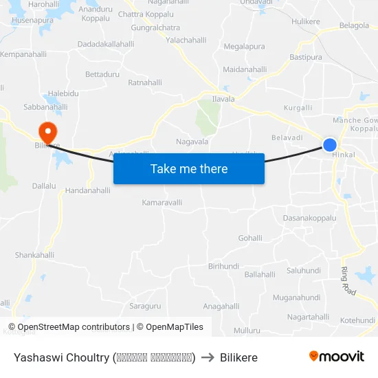 Yashaswi Choultry (ಯಶಸ್ವಿ ಚೌಲ್ಟ್ರಿ) to Bilikere map