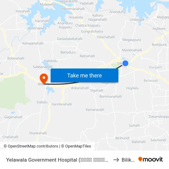 Yelawala Government Hospital (ಇಲವಾಲ ಸರ್ಕಾರಿ ಆಸ್ಪತ್ರೆ) to Bilikere map