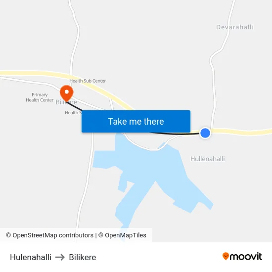 Hulenahalli to Bilikere map