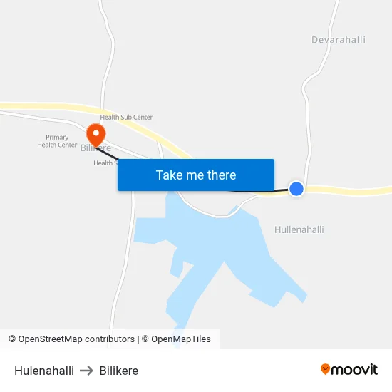 Hulenahalli to Bilikere map