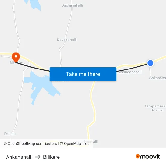 Ankanahalli to Bilikere map