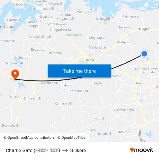 Charlie Gate (ಚಾರ್ಲಿ ಗೇಟ್) to Bilikere map