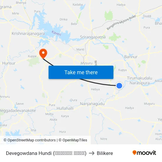 Devegowdana Hundi (ದೇವೇಗೌಡನ ಹುಂಡಿ) to Bilikere map