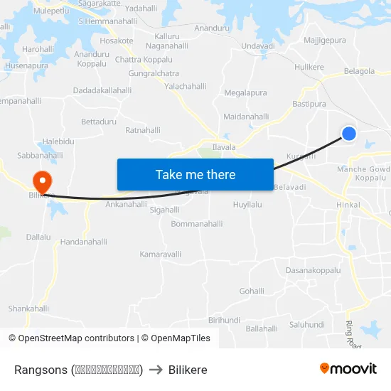 Rangsons (ರ‍್ಯಾಂಗ್‌ಸನ್ಸ್) to Bilikere map
