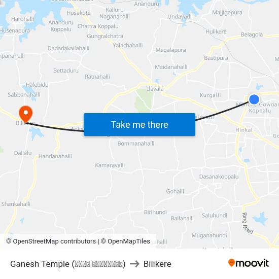 Ganesh Temple (ಗಣೇಶ ದೇವಸ್ಥಾನ) to Bilikere map