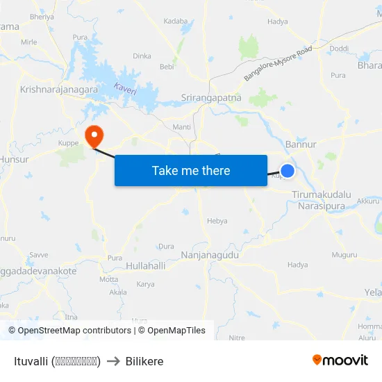 Ituvalli (ಇಟುವಳ್ಳಿ) to Bilikere map
