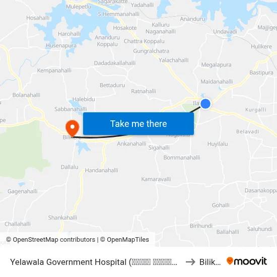 Yelawala Government Hospital (ಇಲವಾಲ ಸರ್ಕಾರಿ ಆಸ್ಪತ್ರೆ) to Bilikere map