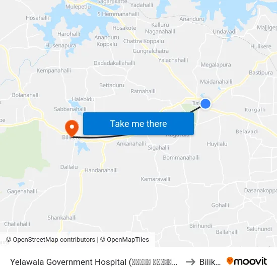 Yelawala Government Hospital (ಇಲವಾಲ ಸರ್ಕಾರಿ ಆಸ್ಪತ್ರೆ) to Bilikere map