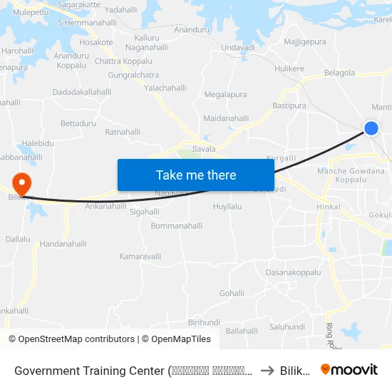 Government Training Center (ಸರ್ಕಾರಿ ತರಬೇತಿ ಕೇಂದ್ರ) to Bilikere map