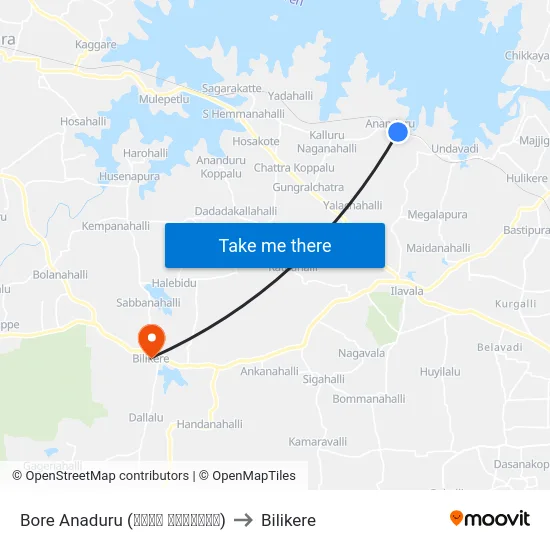 Bore Anaduru (ಬೋರ್‌ ಆನಂದೂರು) to Bilikere map