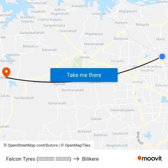 Falcon Tyres (ಫಾಲ್ಕನ್ ಟೈರ‍್ಸ್) to Bilikere map