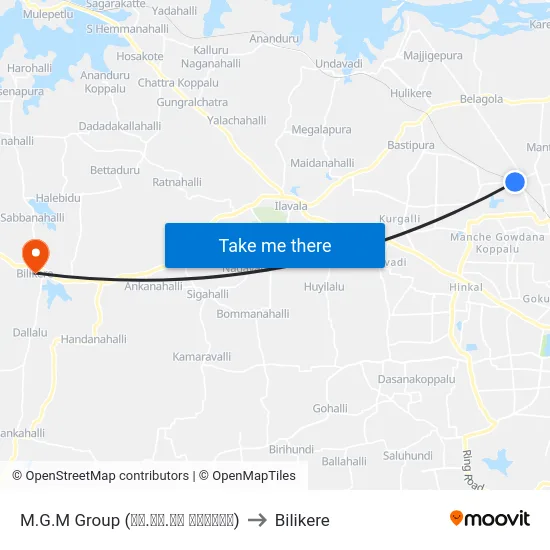 M.G.M Group (ಎಂ.ಜಿ.ಎಂ ಗ್ರೂಪ್) to Bilikere map